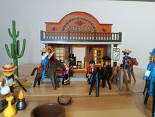 Playmobil Western Saloon Haus mit Figuren Banditen Soldaten 