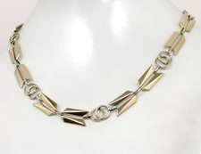 MODERNIST DESIGN Silber Kette vergoldet  STERLING SILVER NECKLACE gilded COLLIER