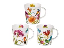 3er Set DUNOON Becher Lomond Exotic Beauty mit Blumen 320ml Formano
