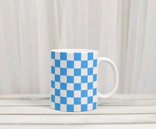 Blau weiß karo würfel - blau,