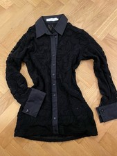 ANNE FONTAINE Paris Damenbluse Spitze Schwarz Gr FR40 DE36 XS/S Bluse 