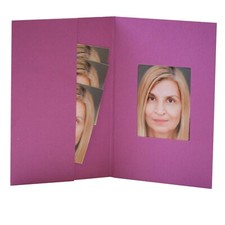Passmappen, Passmäppchen, Passbildmappen 32x42mm Lila | Rosè Sorbet, 100 Stück