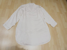 Luxus Seiden Nachthemd Gr 44 46 Creme Weiß Langarm 2 Brusttaschen 100% Seide