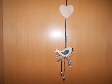 Herbstdeko aus Holz Vogel mit Herz zum Aufhängen Fensterdekoration #2