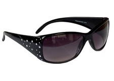 Damenbrille Schwarz Sonnenbrille Pornobrille mit Strass Polarisierte Brille M 12