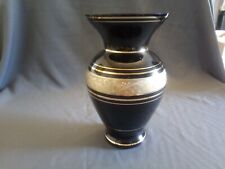 Große schwarzglas  Vase mit Goldmuster