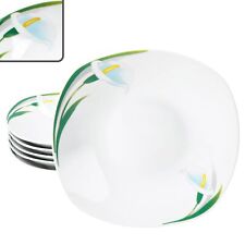 6x White Calla Suppenteller