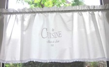 Gardine SHABBY Küche *CUISINE PARIS* Scheibengardine SPITZE weiß Küchengardine