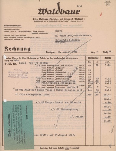 Rechnung stuttgart waldbaur - rechnung,
