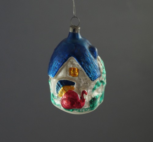Glasornament haus mit - glasornament,