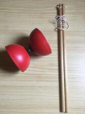 Diabolo rot von Mister Babache mit Holzstäben Set Jonglieren Jonglage Artistik