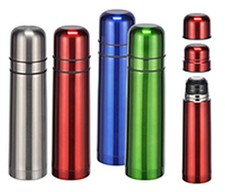 Isolierflasche Edelstahl mit Klickverschluss Riffel Thermoskanne Flasche 1,0L, 0