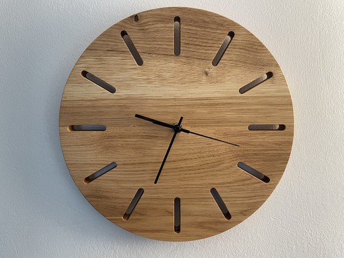 Wanduhr holz eiche rund - eiche,