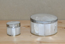 2 x Vintage  Deckeldose Schatulle Perlmutt-Einlage  =47
