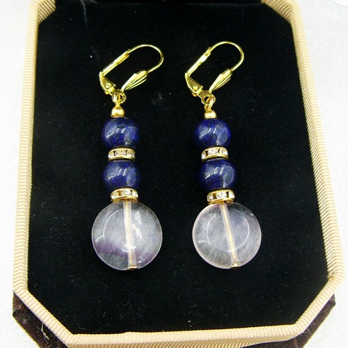 Lapislazuli fluorit ohrringe - &,