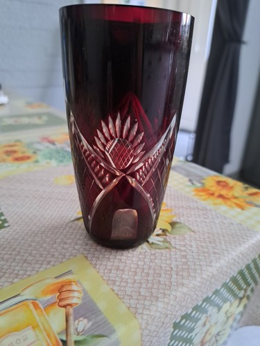 Bleikristall vase rot - vase,