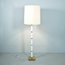 70er Jahre Stehleuchte weiß Messing Vereinigte Werkstätten München zugeschr. 1.Z