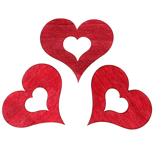 Rotes holzherz dekoration - rotes,