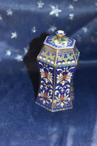 Kleine vintage cloisonne dose - cloisonne,