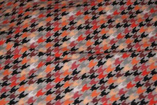 Baumwolljersey Hahnentritt braun-rot 160x155