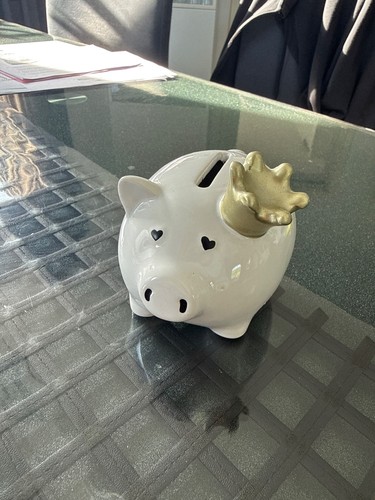 Porzellan sparschwein weiss - porzellan,