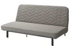 Ikea NYHAMN 3er-Bettsofa, Klappsofa, Gästebett mit Federkernmatratze/Knisa grau