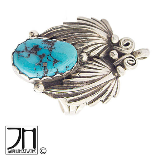 Indianer silber ring - indianer, türkis