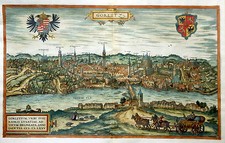 SACHSEN GÖRLITZ NEISSE GORLITIUM WAPPEN KARTUSCHE ANSICHT BRAUN HOGENBERG 1575