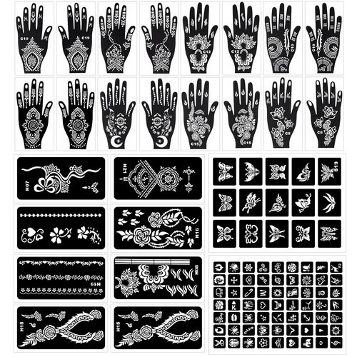 102 pcs henna schablonen - 102, schablonen,18