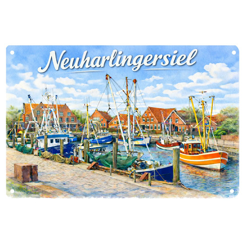 Neuharlingersiel blechschild - neuharlingersiel,