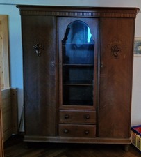 ANTIKER SCHRANKVITRINE GRÜNDERZEIT