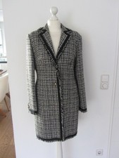 Edles Madeleine Boucle Kostüm Kurzmantel Gr. 38 Rock Gr. 36 schwarz weiß TOP!