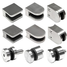 GLASHALTER Glasklemme EDELSTAHL Geländer V2A Glasklemmhalter Glaspunkthalter