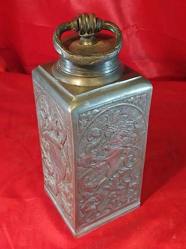 Antike zinn feldflasche - antike,