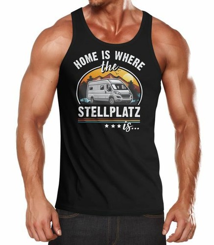 Herren tanktop camping home - herren,