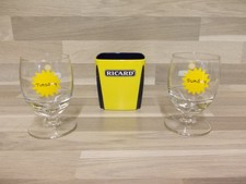 Eisbehälter + 2 ABSOLUT SEHR SELTENE RICARD SAMMLER GLÄSER Pastis Monday Friday