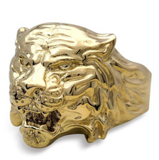 Echt 18K Gelbgold Tiger Ring