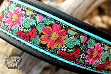 Hundehalsband Leder Frühling