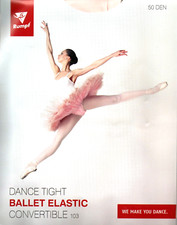 Rumpf Ballettstrumpfhose Convertible 103 Fersenloch Gr. XXL  Pink