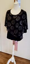 schicke schwarze Bluse mit Glitzerkreise, LIBERTY, Gr. M. Wie NEU !!!