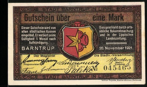 Notgeld barntrup 1921 - barntrup, mark