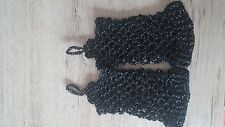 Armstulpen,Pulswärmer Handstulpen schwarz lurex Silber Handarbeit gehäkelt (52)