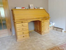 Schreibtisch Sekretär Kiefer massiv mit Rollo