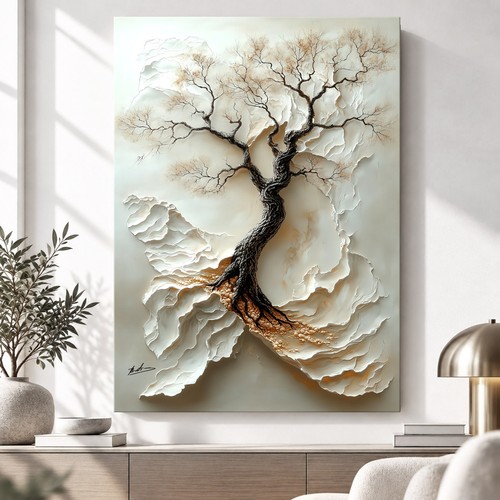 Abstraktes baum leinwandbild - baum,