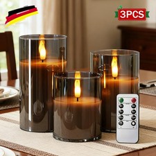 3er LED Kerzen Flackernd Set