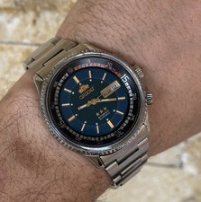 1980er Vintage Orient Taucheruhr Super Compressor Blau Automatik Day-Date 42mm