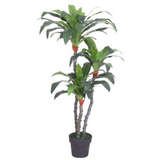 Drachenbaum Kunstpflanze Kunstbaum Künstliche Pflanze mit Topf 125cm Decovego