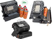 2in1 Tragbare Gasheizung 1,3KW Camping Kocher Butan Gas Gaskartusche Keramik LPG