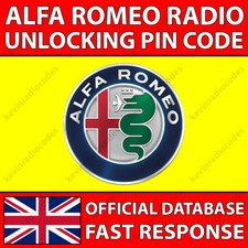 ✅ALFA ROMEO RADIO ENTSPERRPIN CODE 147 156 159 BRERA GIULIETTA GT GTV MITO✅