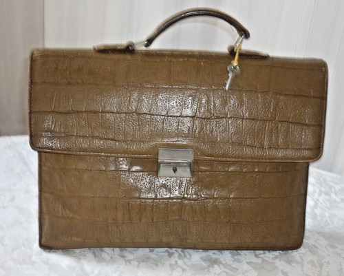 Vintage leder aktentasche - vintage,